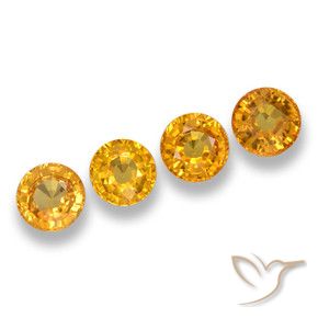 Pedras preciosas de Safira Laranja Dourado Profundo natural de 2.55 ct, Redondo, VVS-VS