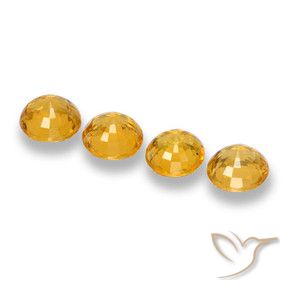 Pedras preciosas de Safira Laranja Dourado Profundo natural de 2.55 ct, Redondo, VVS-VS