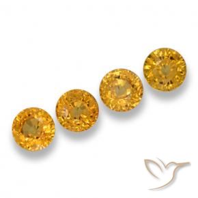 Pedras preciosas de Safira Laranja Dourado Profundo natural de 2.70 ct, Redondo, VVS-VS