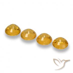 Pedras preciosas de Safira Laranja Dourado Profundo natural de 2.70 ct, Redondo, VVS-VS