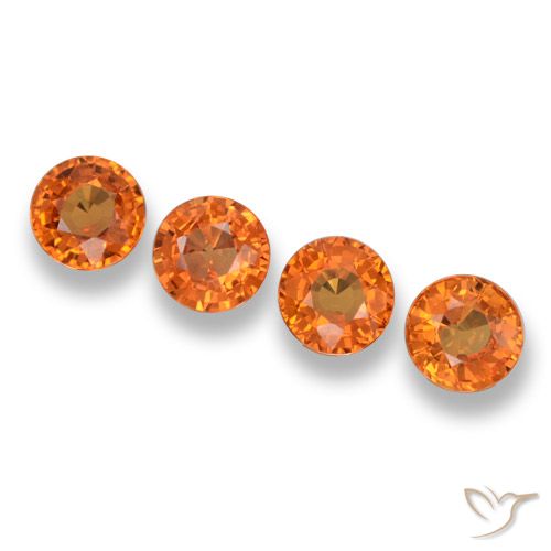 2.35ctw Natural Laranja Profundo Safira, Redondo, VVS-VS