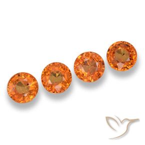 Pedras preciosas de Safira Laranja Profundo natural de 2.35 ct, Redondo, VVS-VS