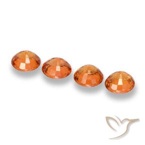 Pedras preciosas de Safira Laranja Profundo natural de 2.35 ct, Redondo, VVS-VS