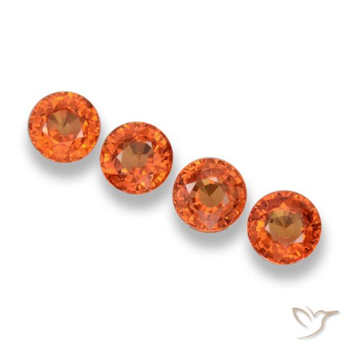2.25ctw Natural Laranja Médio Safira, Redondo, VVS-VS