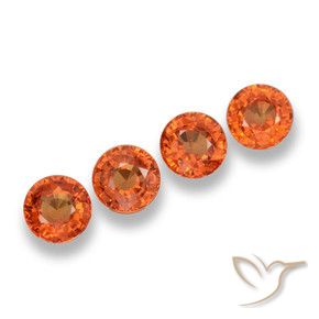 Pedras preciosas de Safira Laranja Médio natural de 2.25 ct, Redondo, VVS-VS