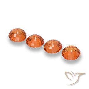Pedras preciosas de Safira Laranja Médio natural de 2.25 ct, Redondo, VVS-VS