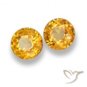 Pedras preciosas de Safira Dourado médio natural de 1.28 ct, Redondo, VVS-VS