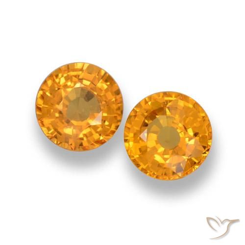 1.27ctw Natural Laranja Profundo-Ouro Safira, Redondo, VVS-VS