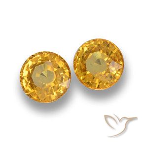 Pedras preciosas de Safira Dourado Escuro natural de 1.35 ct, Redondo, VVS-VS