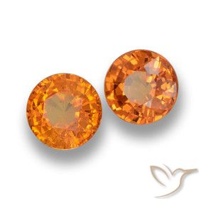 Pedras preciosas de Safira Laranja Médio natural de 1.39 ct, Redondo, VVS-VS