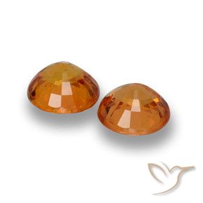 Pedras preciosas de Safira Laranja Médio natural de 1.39 ct, Redondo, VVS-VS