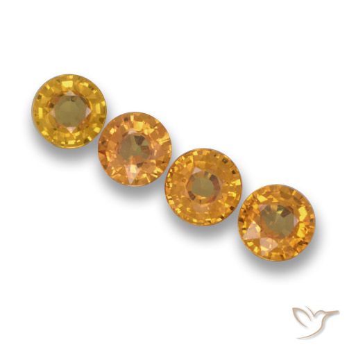 2.34ctw Natural Laranja Profundo-Ouro Safira, Redondo, VVS-VS