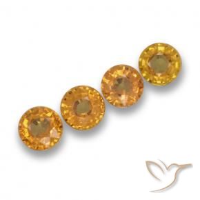 Pedras preciosas de Safira Laranja Profundo-Ouro natural de 2.34 ct, Redondo, VVS-VS