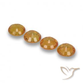 Pedras preciosas de Safira Laranja Profundo-Ouro natural de 2.34 ct, Redondo, VVS-VS