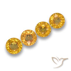 Pedras preciosas de Safira Laranja Dourado Profundo natural de 2.15 ct, Redondo, VVS-VS