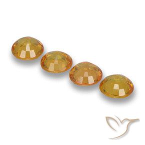 Pedras preciosas de Safira Laranja Dourado Profundo natural de 2.15 ct, Redondo, VVS-VS