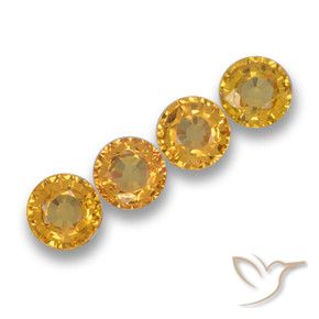 Pedras preciosas de Safira Laranja Médio-Claro natural de 2.39 ct, Redondo, VVS-VS