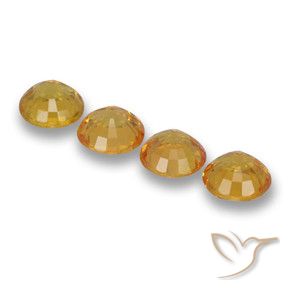 Pedras preciosas de Safira Laranja Médio-Claro natural de 2.39 ct, Redondo, VVS-VS