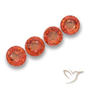 Pedras preciosas de Safira Laranja Médio natural de 2.46 ct, Redondo, VVS-VS