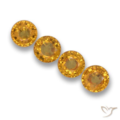 2.20ctw Natural Laranja Profundo-Ouro Safira, Redondo, VVS-VS