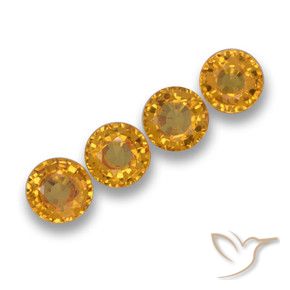 Pedras preciosas de Safira Laranja Profundo-Ouro natural de 2.20 ct, Redondo, VVS-VS