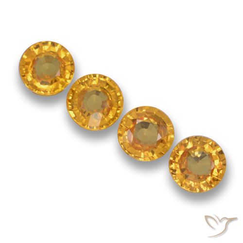 2.32ctw Natural Laranja escuro-dourado Safira, Redondo, VVS-VS