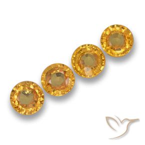 Pedras preciosas de Safira Laranja escuro-dourado natural de 2.32 ct, Redondo, VVS-VS