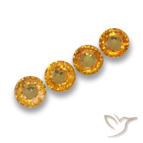 Pedras preciosas de Safira Laranja Médio-Claro natural de 2.33 ct, Redondo, VVS-VS
