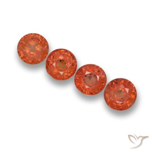 2.30ctw Natural laranja avermelhado Safira, Redondo, VVS-VS