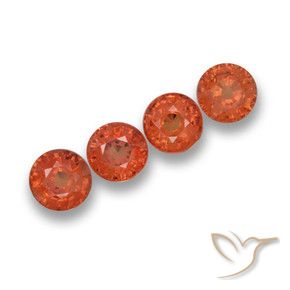 Pedras preciosas de Safira laranja avermelhado natural de 2.30 ct, Redondo, VVS-VS