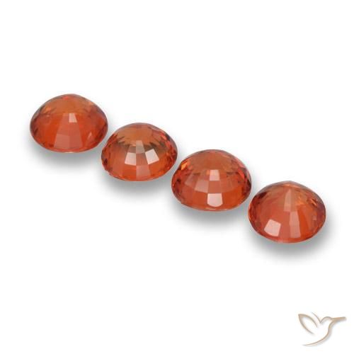 Pedras preciosas de Safira laranja quente natural de 2.66 ct, Redondo, VVS-VS
