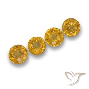 Pedras preciosas de Safira Laranja Dourado Profundo natural de 2.40 ct, Redondo, VVS-VS