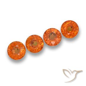 Pedras preciosas de Safira Laranja Profundo natural de 2.67 ct, Redondo, VVS-VS