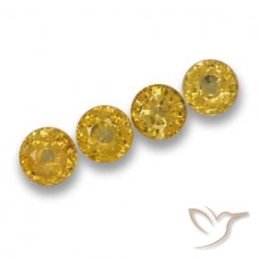Pedras preciosas de Safira Amarelo escuro natural de 2.79 ct, Redondo, VVS-VS