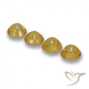 Pedras preciosas de Safira Amarelo escuro natural de 2.79 ct, Redondo, VVS-VS