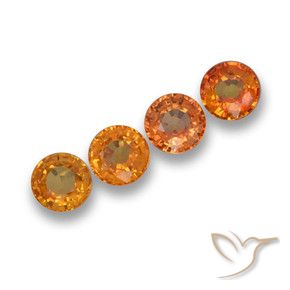 Pedras preciosas de Safira Laranja brilhante natural de 2.35 ct, Redondo, VVS-VS