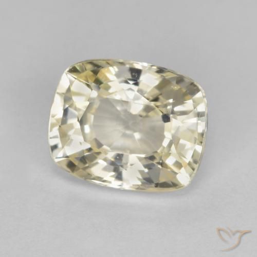 1.24ct Natural Luz amarela Safira, Almofada, VVS-VS