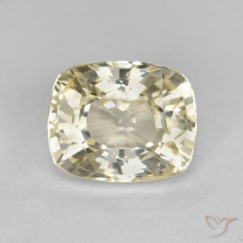 Safira Luz amarela Natural 1.24ct, Almofada, VVS-VS