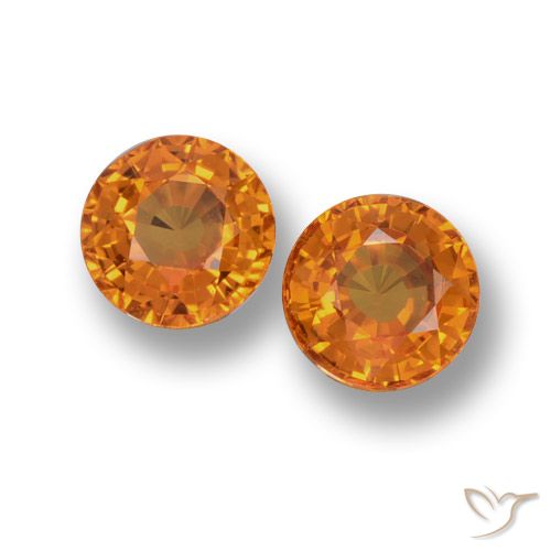 1.23ctw Natural Laranja Médio Safira, Redondo, VVS-VS