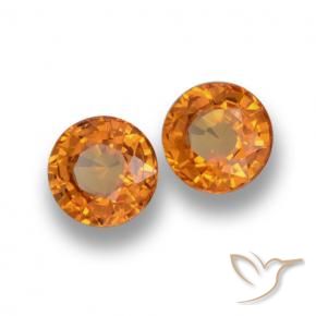 Pedras preciosas de Safira Laranja Médio natural de 1.23 ct, Redondo, VVS-VS