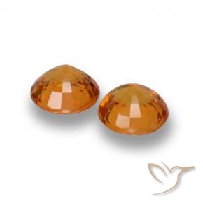 Pedras preciosas de Safira Laranja Médio natural de 1.23 ct, Redondo, VVS-VS