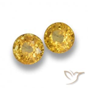 Pedras preciosas de Safira Dourado natural de 1.14 ct, Redondo, VVS-VS