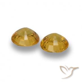 Pedras preciosas de Safira Dourado natural de 1.14 ct, Redondo, VVS-VS