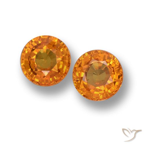 1.11ctw Natural Laranja Médio Safira, Redondo, VVS-VS