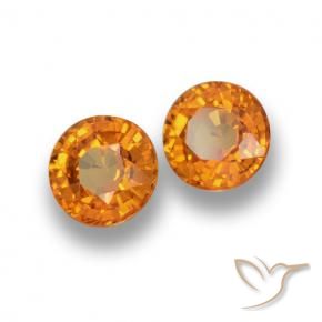 Pedras preciosas de Safira Laranja Médio natural de 1.11 ct, Redondo, VVS-VS