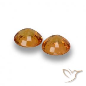 Pedras preciosas de Safira Laranja Médio natural de 1.11 ct, Redondo, VVS-VS