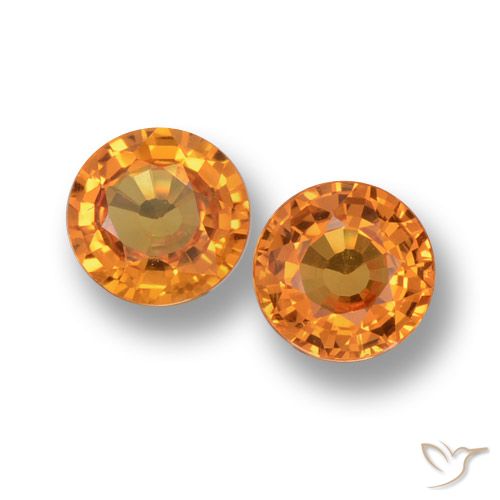 1.18ctw Natural Laranja Médio Safira, Redondo, VVS-VS