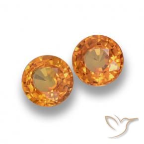 Pedras preciosas de Safira Laranja Médio natural de 1.18 ct, Redondo, VVS-VS