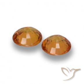 Pedras preciosas de Safira Laranja Médio natural de 1.18 ct, Redondo, VVS-VS