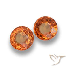 Pedras preciosas de Safira Laranja Médio natural de 1.25 ct, Redondo, VVS-VS